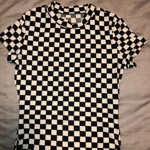 ZAFUL Black and White Checkered Bodysuit